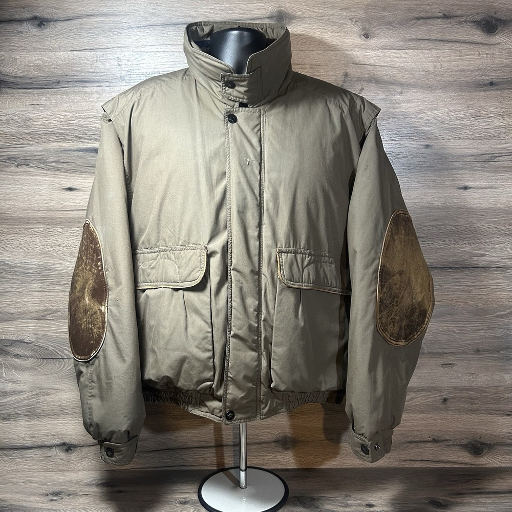 Vintage StratoJac Down Ski Bomber Jacket 80/20 Puffer‎ Utility Men's Large RARE